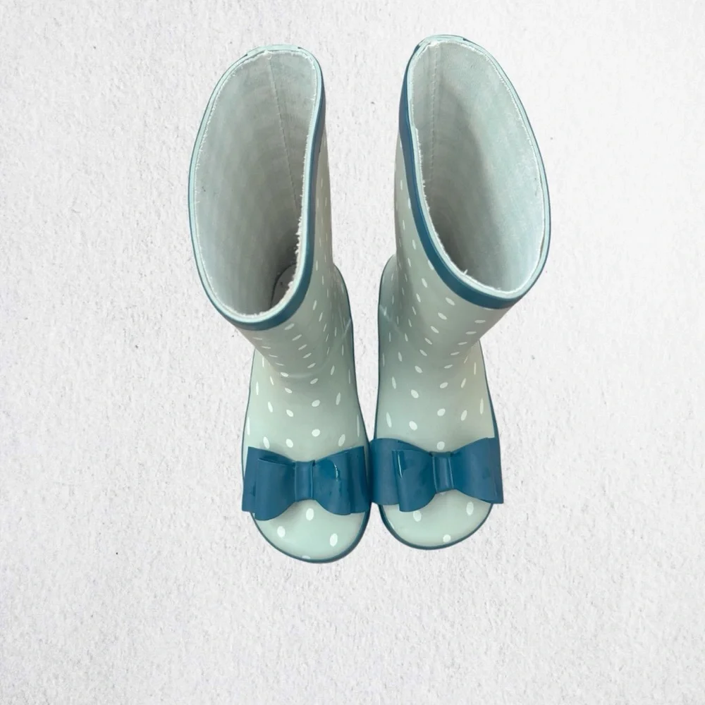 Whim and Wander Sage Green Polka Dot Rain Boots Size 11